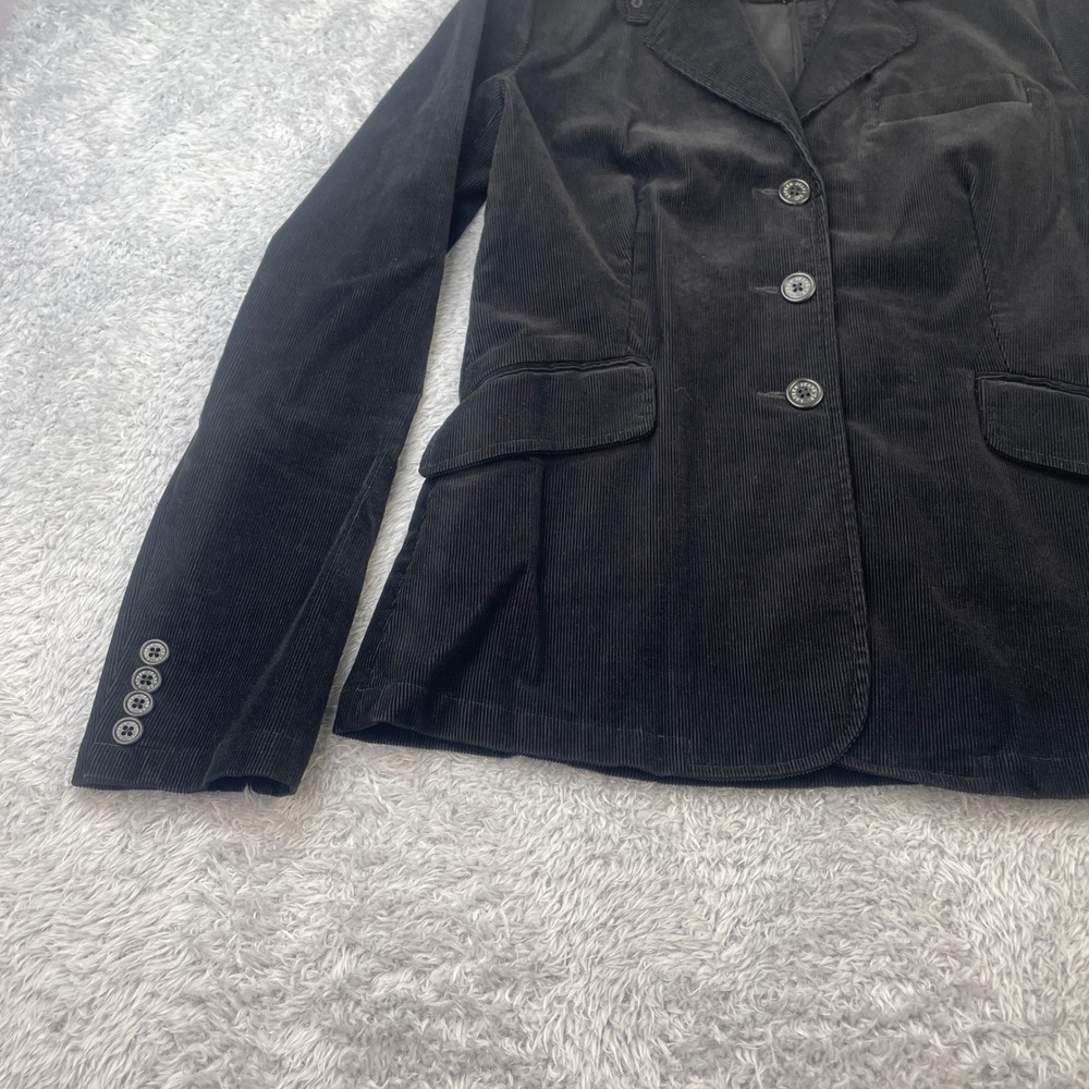 Lauren Ralph Lauren Blazer Women 10 Black Corduroy 3-Button Tailored Jacket - Picture 3 of 9